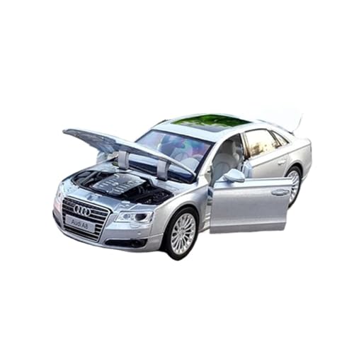 Für Audi A8 1/32 Druckguss-Legierungsmodell Sound- Und Lichtsimulationssammlung Gedenkdisplay(Silver) von AQMUZE