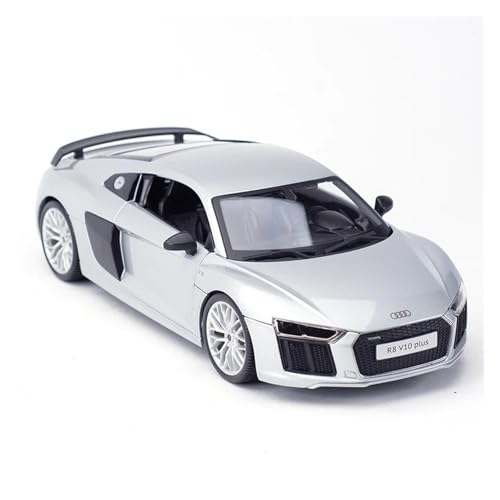 Für Audi R8 V10 1:18 Statische Druckguss Auto Modell Simulation Auto Home Collection Souvenir(Silver) von AQMUZE