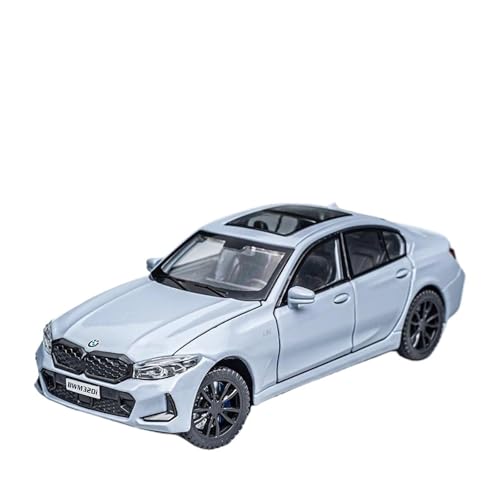 Für BMW 320i DIE 3 G20 1:32 Miniatur Legierung Modell Druckguss Sound Licht Auto Sammlung Dekoration(Gray) von AQMUZE