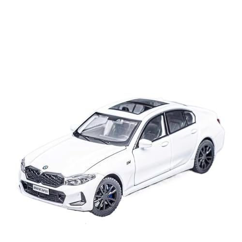 Für BMW 320i DIE 3 G20 1:32 Miniatur Legierung Modell Druckguss Sound Licht Auto Sammlung Dekoration(White) von AQMUZE