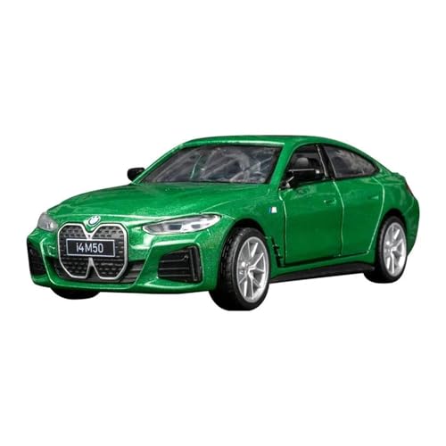 Für BMW I4 M50 1:34 Legierung Auto Modell Simulation Sound & Licht Sammlung Geschenk(Green) von AQMUZE