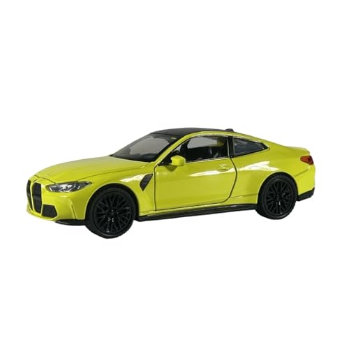 Für BMW M4 Coupé 1:32 Legierung Druckguss Modell Auto Polster Sammlerstücke Hobby Urlaub Geschenke(Yellow) von AQMUZE