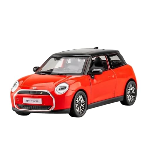 Für BMW Mini Cooper Electric 1:28 Miniatur-Legierungsmodell Druckguss Metallic Sound & Light Car Collection Dekoration(Orange) von AQMUZE