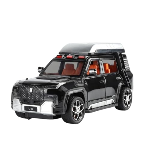 Für BYD U8 SUV 1/24 Druckgussmetall Neue Energie Offroad-Automodell Sound- Und Lichtgeschenke(Black) von AQMUZE
