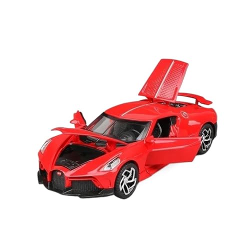 Für Bugatti La Voiture Noire 1:32 Druckguss-Legierungsmodell Metallguss Sound Und Licht Bewegliches Simulationsauto(Red) von AQMUZE