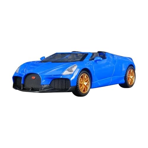 Für Bugatti Mistral 1:32 Legierung Sport Auto Modell Druckguss Racing Simulation Sound Licht Geschenk(Blue) von AQMUZE
