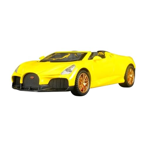Für Bugatti Mistral 1:32 Legierung Sportwagen Modell Druckguss Auto Metall Racing Analog Sound Beleuchtung Geschenke(Yellow) von AQMUZE