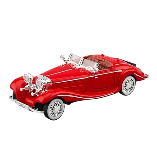 Für Coche Clásico 500K 1:32 Modelo De Coche De Aleación Fundida A Presión Simulación Decoración Retro Sonido Y Luz(Red) von AQMUZE