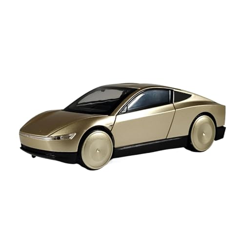 Für Cybercab Robotaxi Fahrerloses Taxi 1:32 Legierung Automodell Druckguss Sound Und Licht Dekoration(Gold) von AQMUZE