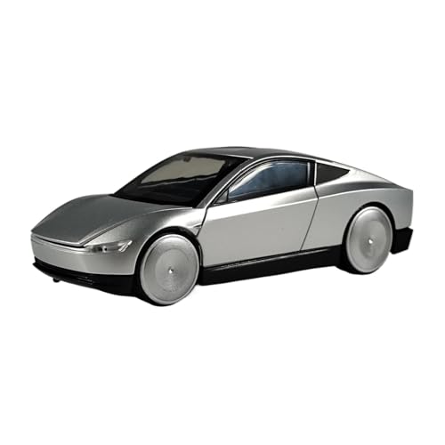 Für Cybercab Robotaxi Fahrerloses Taxi 1:32 Legierung Automodell Druckguss Sound Und Licht Dekoration(Silver) von AQMUZE