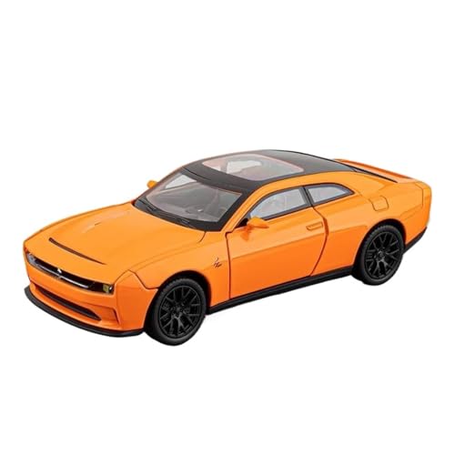 Für Dodge Challenger SRT Hellcat 1/32 Druckgusslegierung Modell Sound- Und Lichtsimulation Sammlung Gedenk(Orange) von AQMUZE