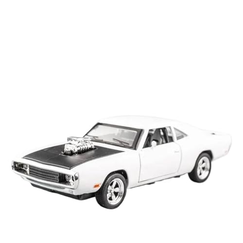 Für Dodge Charger1970er Jahre 1:32 Aleación Modelo Coche Deportivo Coche De Lujo Sonido Y Luz Boomerang Regalo Recomendado(White) von AQMUZE