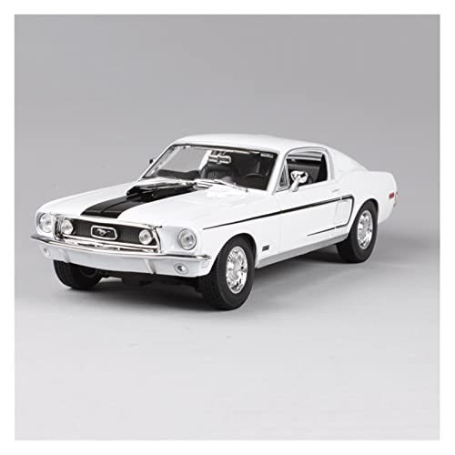 Für Ford Mustang GT Cobra Jet 1968 1 18 Legierung Muscle Car Modellsammlung Dekoration Display(White) von AQMUZE
