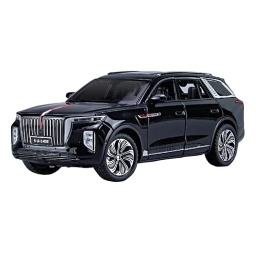 Für Hongqi E-HS9 SUV 1:24 Legierungsautomodell Simuliert Metallgeschenk Ton Und Licht(Black) von AQMUZE