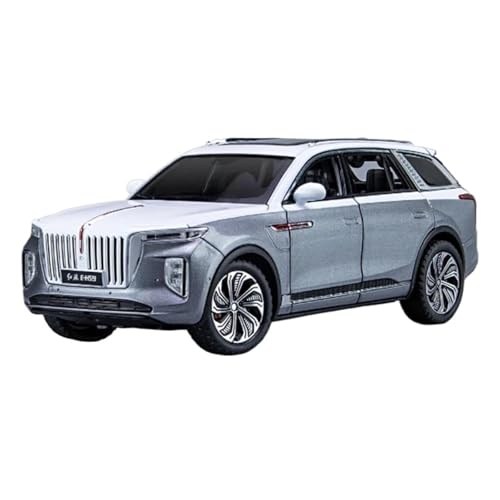 Für Hongqi E-HS9 SUV 1:24 Legierungsautomodell Simuliert Metallgeschenk Ton Und Licht(Off-White) von AQMUZE