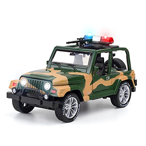 Für Jeep Wrangler 1 32 Legierung Polizeiauto Modell Sound Und Licht Rückzug Fahrzeug Kinderspielzeug Geschenk(A) von AQMUZE