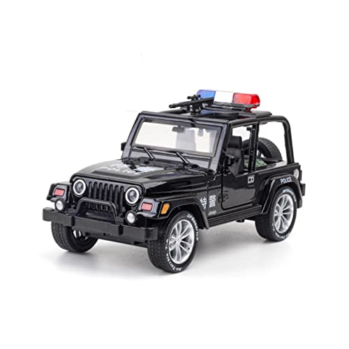 Für Jeep Wrangler 1 32 Legierung Polizeiauto Modell Sound Und Licht Rückzug Fahrzeug Kinderspielzeug Geschenk(B) von AQMUZE
