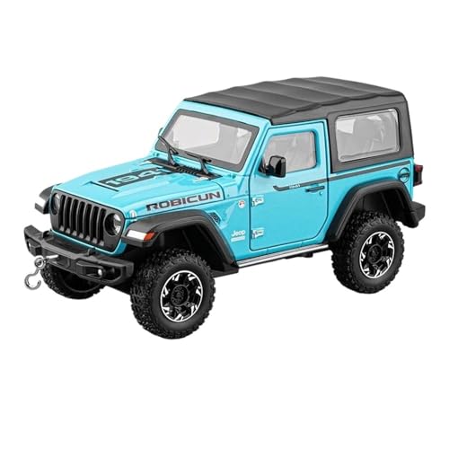 Für Jeep Wrangler Geländewagen 1:24 Legierungsdruckgussmodell Simulierter Ton Und Licht Heimdekorationsgeschenke(Blue) von AQMUZE