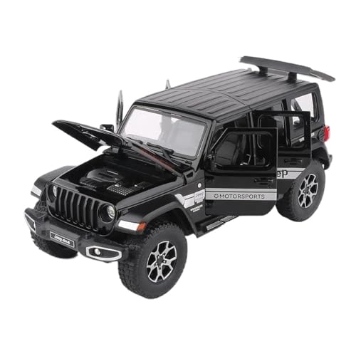 Für Jeep Wrangler Rubicon 1:22 Miniatur Druckgusslegierung Dirt Bike Metall Modellauto Simulation Sammlung Dekoration(Black) von AQMUZE