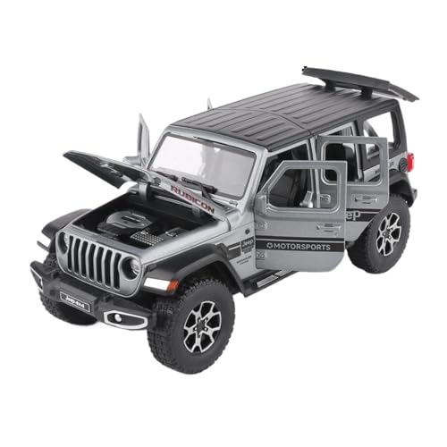 Für Jeep Wrangler Rubicon 1:22 Miniatur Druckgusslegierung Dirt Bike Metall Modellauto Simulation Sammlung Dekoration(Gray) von AQMUZE