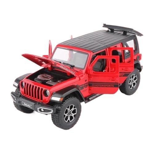 Für Jeep Wrangler Rubicon 1:22 Miniatur Druckgusslegierung Dirt Bike Metall Modellauto Simulation Sammlung Dekoration(Red) von AQMUZE