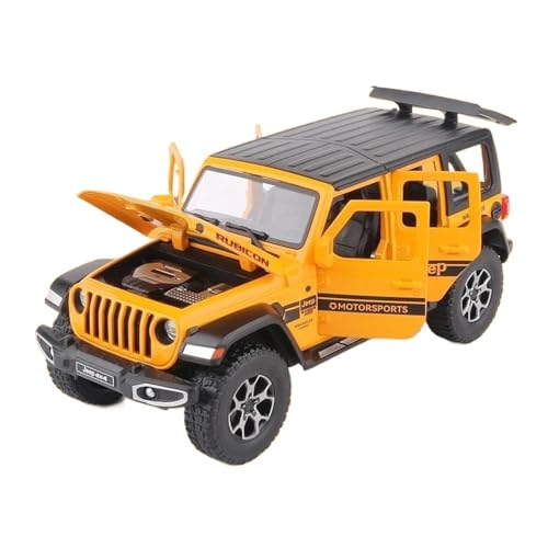 Für Jeep Wrangler Rubicon 1:22 Miniatur Druckgusslegierung Dirt Bike Metall Modellauto Simulation Sammlung Dekoration(Yellow) von AQMUZE