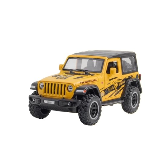 Für Jeep Wrangler Rubicon 1:32 Offroad-Legierungsmodell Aus Druckgussmetallguss Mit Sound Und Licht(Yellow) von AQMUZE