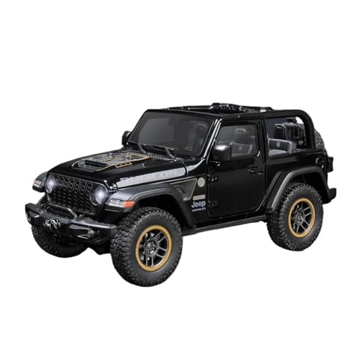 Für Jeep Wrangler Rubicon Cabrio SUV 1:18 Legierung Automodell Druckguss Metall Auto Sound Und Licht Dekorationen(Black) von AQMUZE