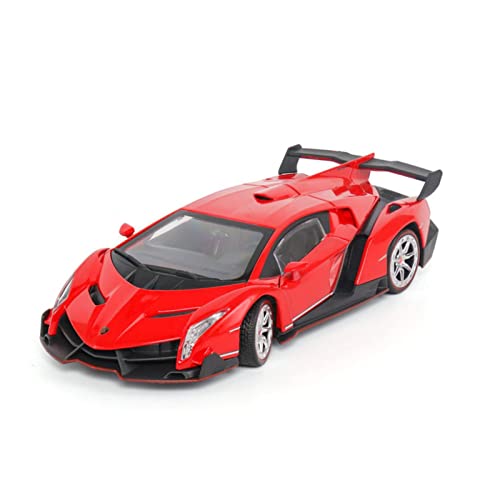 Für Lambo Veneno 1 24 Legierung Sportwagen Modell Sound Und Licht Pull Back Druckguss Fahrzeug Geschenkkollektion(Rot) von AQMUZE