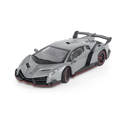 Für Lambo Veneno 1 24 Legierung Sportwagen Modell Sound Und Licht Pull Back Druckguss Fahrzeug Geschenkkollektion(Titanium) von AQMUZE