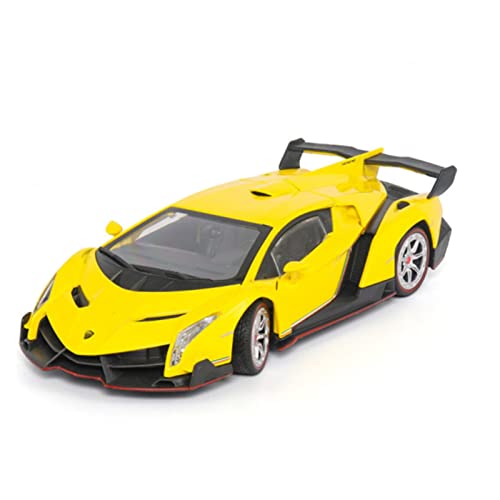 Für Lambo Veneno 1 24 Legierung Sportwagen Modell Sound Und Licht Pull Back Druckguss Fahrzeug Geschenkkollektion(Yellow) von AQMUZE