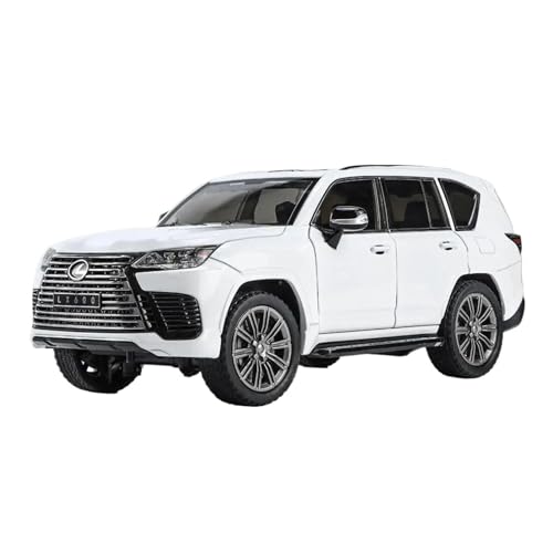 Für Lexus LX600 Off-Road SUV 1:24 Metall Auto Sound Und Licht Modell Home Fashion Dekoration Geburtstagsgeschenk(White) von AQMUZE