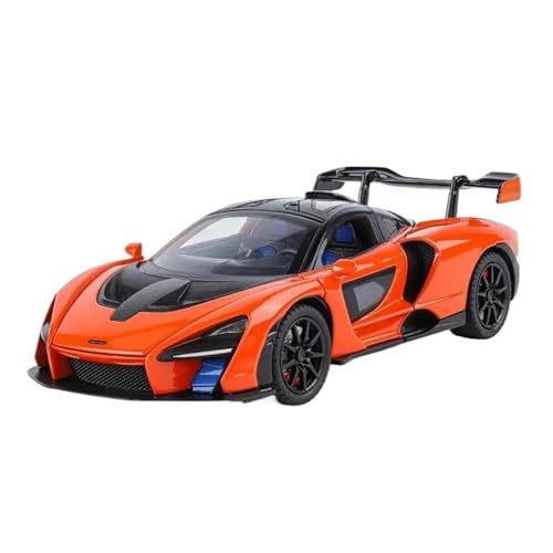 Für McLaren Senna Sportwagen 1:24 Legierung Druckgussmodell Simulierter Ton Und Licht Heimdekoration Geschenk(Orange) von AQMUZE
