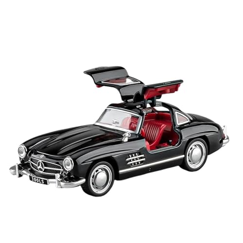 Für Mercedes-Benz 300SL 1:32 Legierungsmodell Druckgussmetall Sound Und Licht Autosammlung Dekoration(Black) von AQMUZE