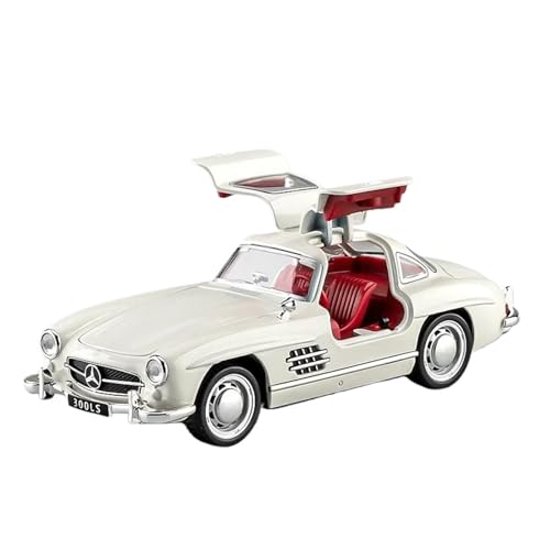 Für Mercedes-Benz 300SL 1:32 Legierungsmodell Druckgussmetall Sound Und Licht Autosammlung Dekoration(White) von AQMUZE