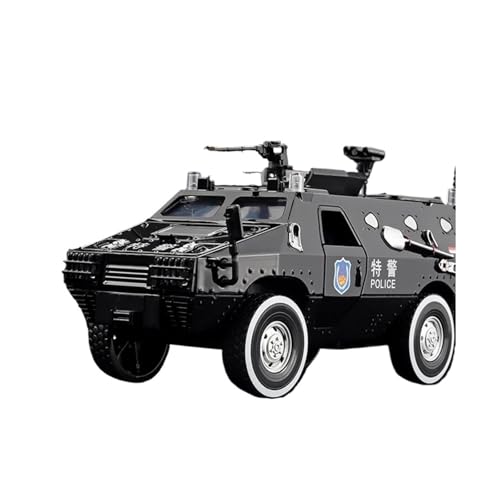Für Militär- Und Polizei-Explosionsschutzpanzerfahrzeuge 1:24 Legierungsautomodell Druckguss-Ton- Und Lichtdekoration(Black) von AQMUZE