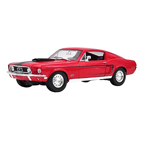 Für Mustang GT Cobra Jet 1968 1 18 Legierung Automodell Souvenirs Sammlung Display Geschenk(Rot) von AQMUZE