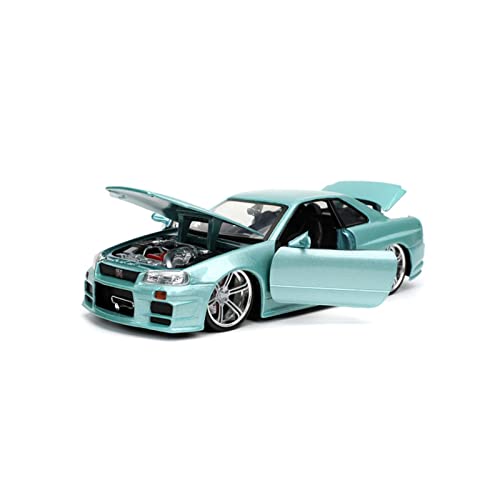 Für Nissan Skyline GT-R 2002 1 24 Legierung Diecast Automodell Kindermetallspielzeug Geschenksammlung(Grün) von AQMUZE