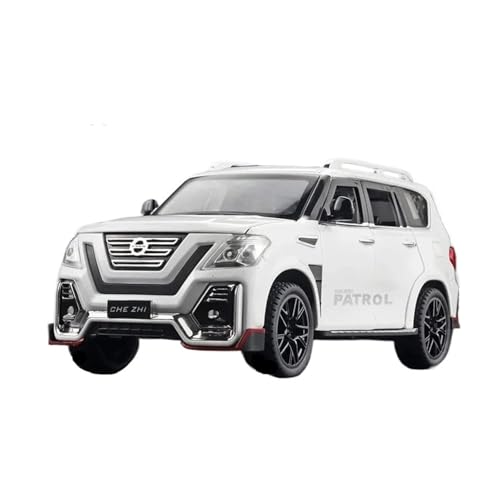 Für Nissan Tule Patrol 1:24 Modelo De Aleación Fundida A Presión Con Sound Y Luz Decoración Regalo De Navidad(White) von AQMUZE