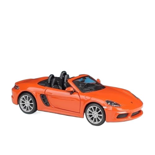 Für Porsche 718 Boxster 1:24 Legierung Druckguss Luxus Auto Modell SIM Wohnkultur Geschenke(Orange) von AQMUZE