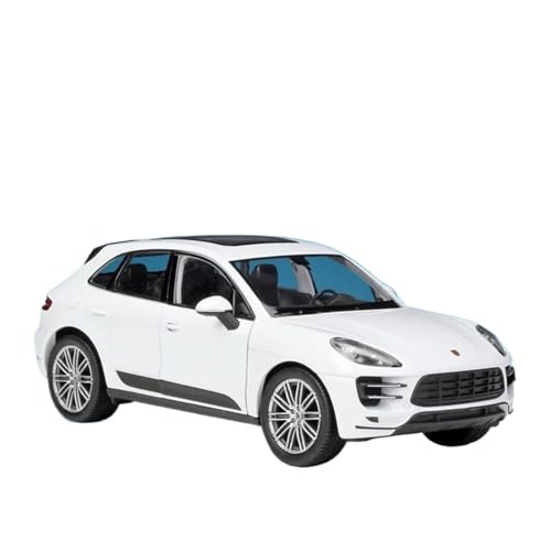 Für Porsche Macan Turbo SUV 1:24 Miniatur-Legierung Auto Geformt Druckguss Metall Auto Modell Simulation Sammlung Dekoration(White) von AQMUZE