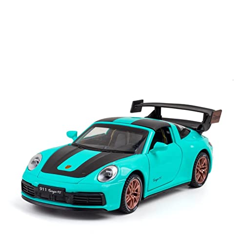 Für Porsche Targa 4S 911 1 32 Alu-Automodell Sound Und Licht Pull-Back-Sammlung Kinderspielzeug Geschenk(Blau) von AQMUZE