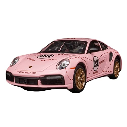 Für Porsches 911 TurboS 1 24 Alu-Automodell Sound Und Licht Ziehen Spielzeug-Geschenksammlung Zurück(Rosa) von AQMUZE