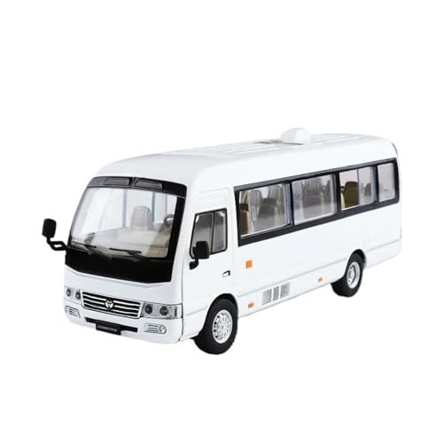 Für Toyota Coaster 1:24 Druckguss Metall Analog Auto Modell Geschenk(White) von AQMUZE