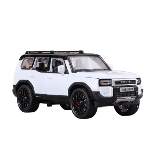 Für Toyota Prado Land Cruiser 1/32 Legierung Automodell Druckguss Metall Sammlung Dirt Bike Simulation Sound Und Licht(White) von AQMUZE