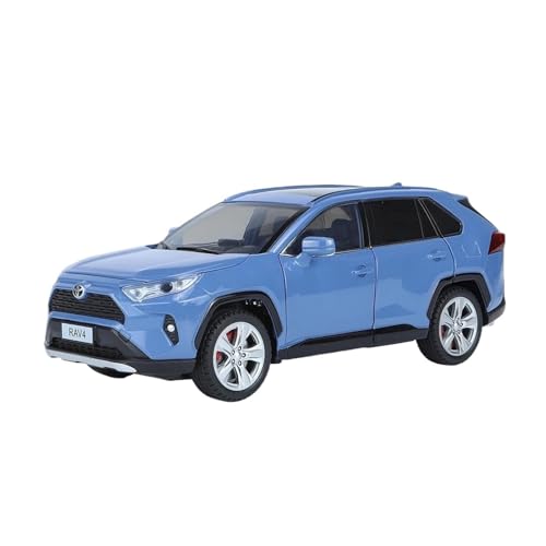 Für Toyota RAV4 SUV 1:24 Legierung Automodell Druckguss Metall Micro Fahrzeug Sammlung Dekorative Sounds(Blue) von AQMUZE