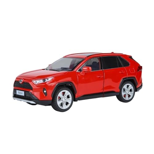 Für Toyota RAV4 SUV 1:24 Legierung Automodell Druckguss Metall Micro Fahrzeug Sammlung Dekorative Sounds(Red) von AQMUZE