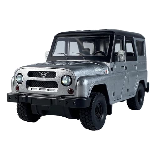 Für UAZ Hunter Jeep 1:24 Metall Auto Modell Home Fashion Dekoration Geburtstag Geschenk(Silver) von AQMUZE