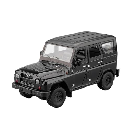 Für UAZ Hunter SUV 1:24 Legierungsdruckgussmodell Simulierter Ton Und Licht Heimdekorationsgeschenke(Black) von AQMUZE