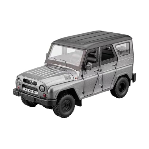 Für UAZ Hunter SUV 1:24 Legierungsdruckgussmodell Simulierter Ton Und Licht Heimdekorationsgeschenke(Gray) von AQMUZE